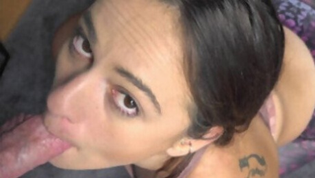 Brunette slut Mallory Monroe is sucking some dick