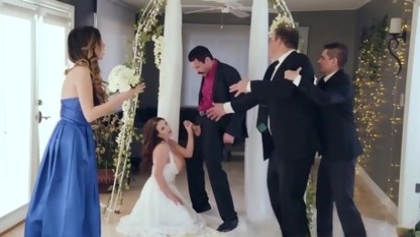 Butt-plugged bride Angela jumped on preacher's dick instead of husband's