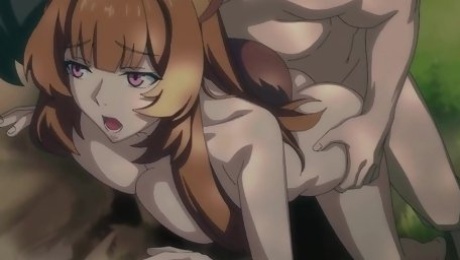 Busty furry hentai girl enjoys passionate fuck in the woods