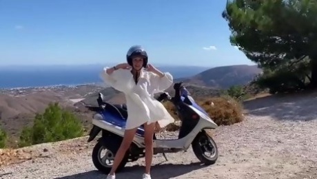 Picked in public motorbike girl fucks with stranger like never before