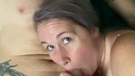 I took a video on my phone of my mature stepmom sucking my dick