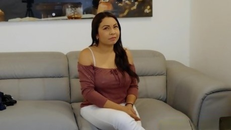 Chubby latina fucked hard in a casting