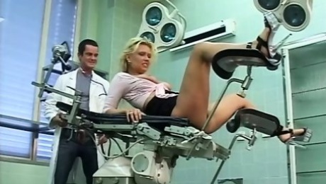 Beautiful blonde fucked by the family doctor's big cock