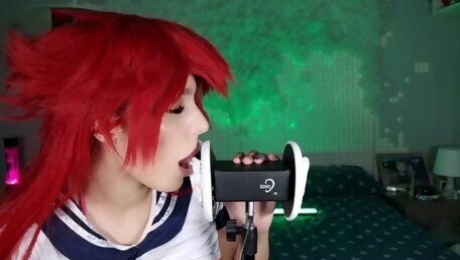 HOT COSPLAY GIRL DO ASMR AS RIAS GREMORY / EAR LICKING