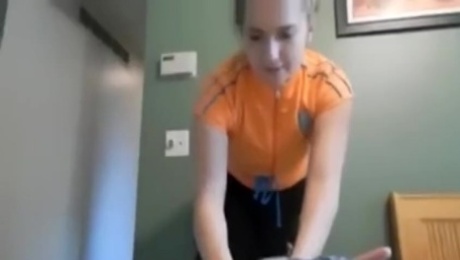 Step Sister helps her Step brother with an injury